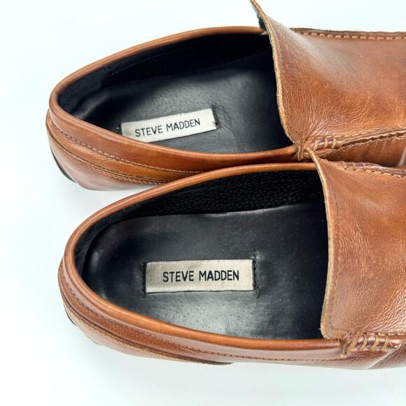 Steve Madden Men's Loafers JAYDEN Brown Leather Shoes Size 8M - Picture 8 of 9